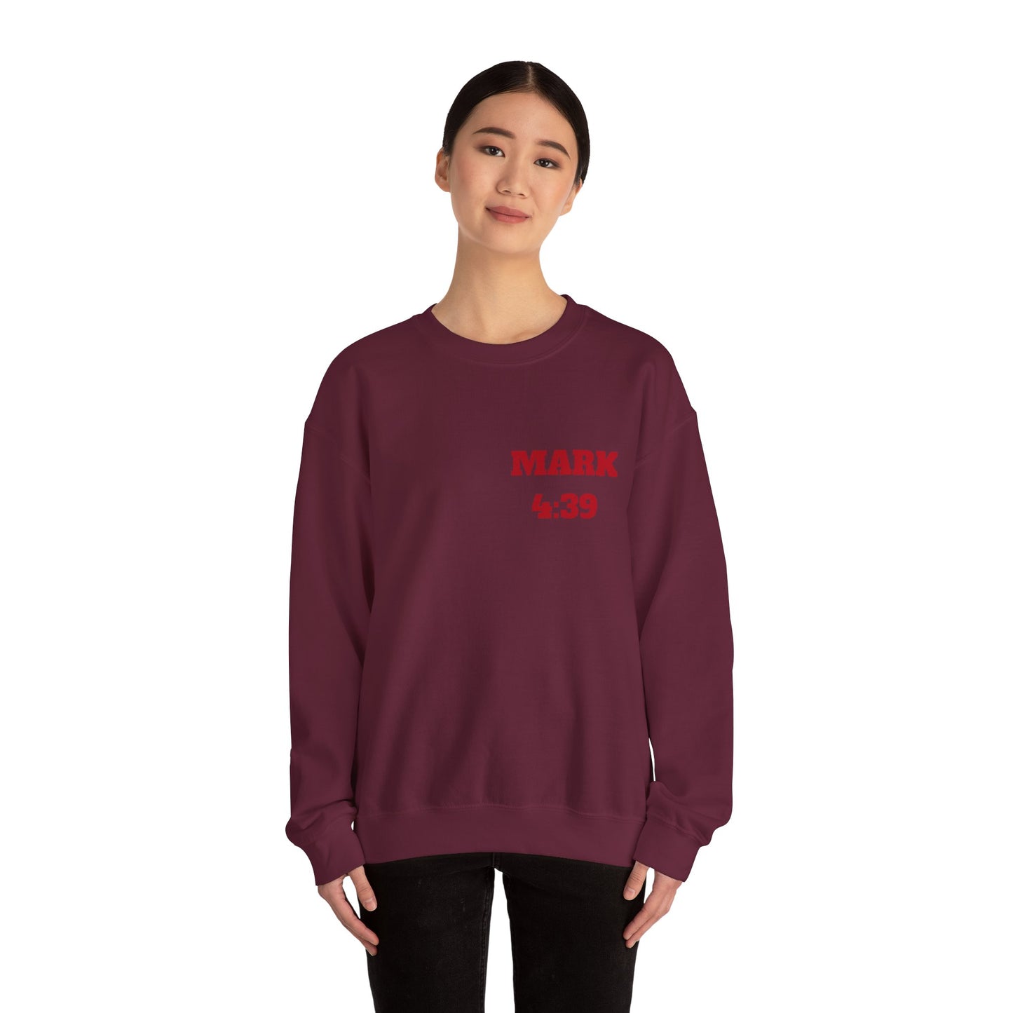 Mark 4:39 Christian Sweatshirt, Christian Tee Shirts, Faith T-Shirts, Bible Verse T-Shirts, Christian Tees With Scripture