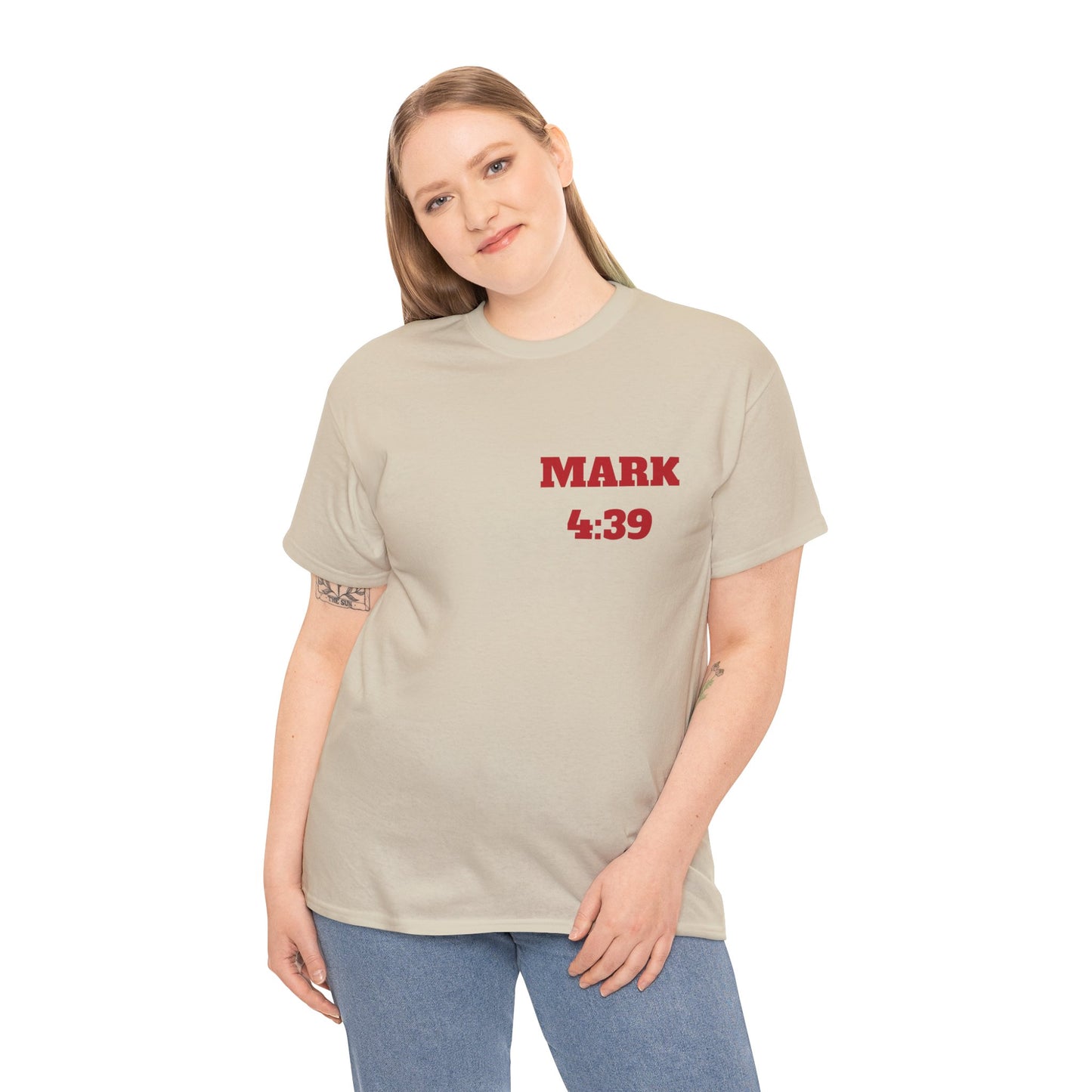 Mark 4:39 Christian Sweatshirt, Christian Tee Shirts, Faith T-Shirts, Bible Verse T-Shirts, Christian Tees With Scripture