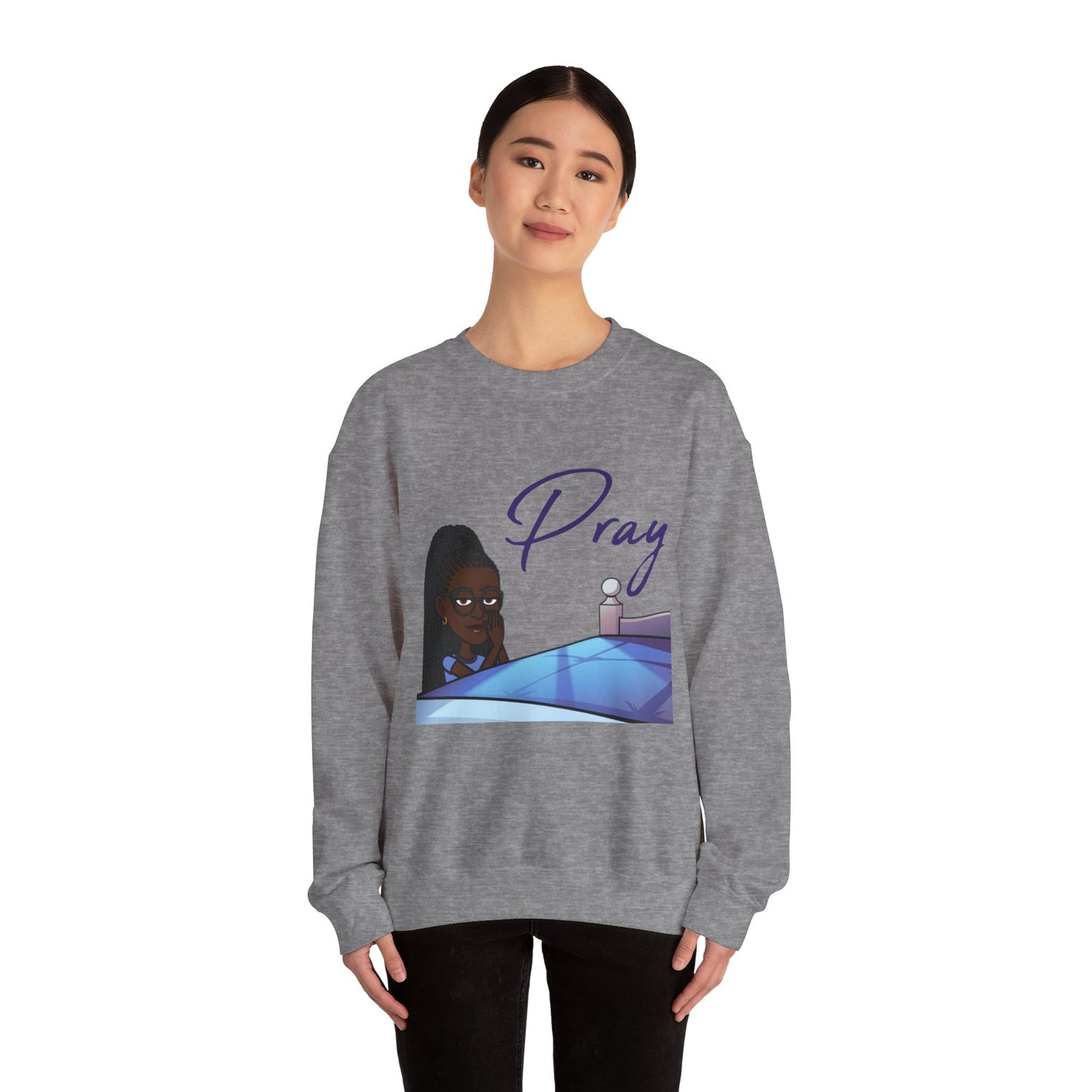 Pray Women's Christian Bitmoji Sweatshirt, Christian Gifts, Christian Back To School Gifts, Trendy Christian Apparel