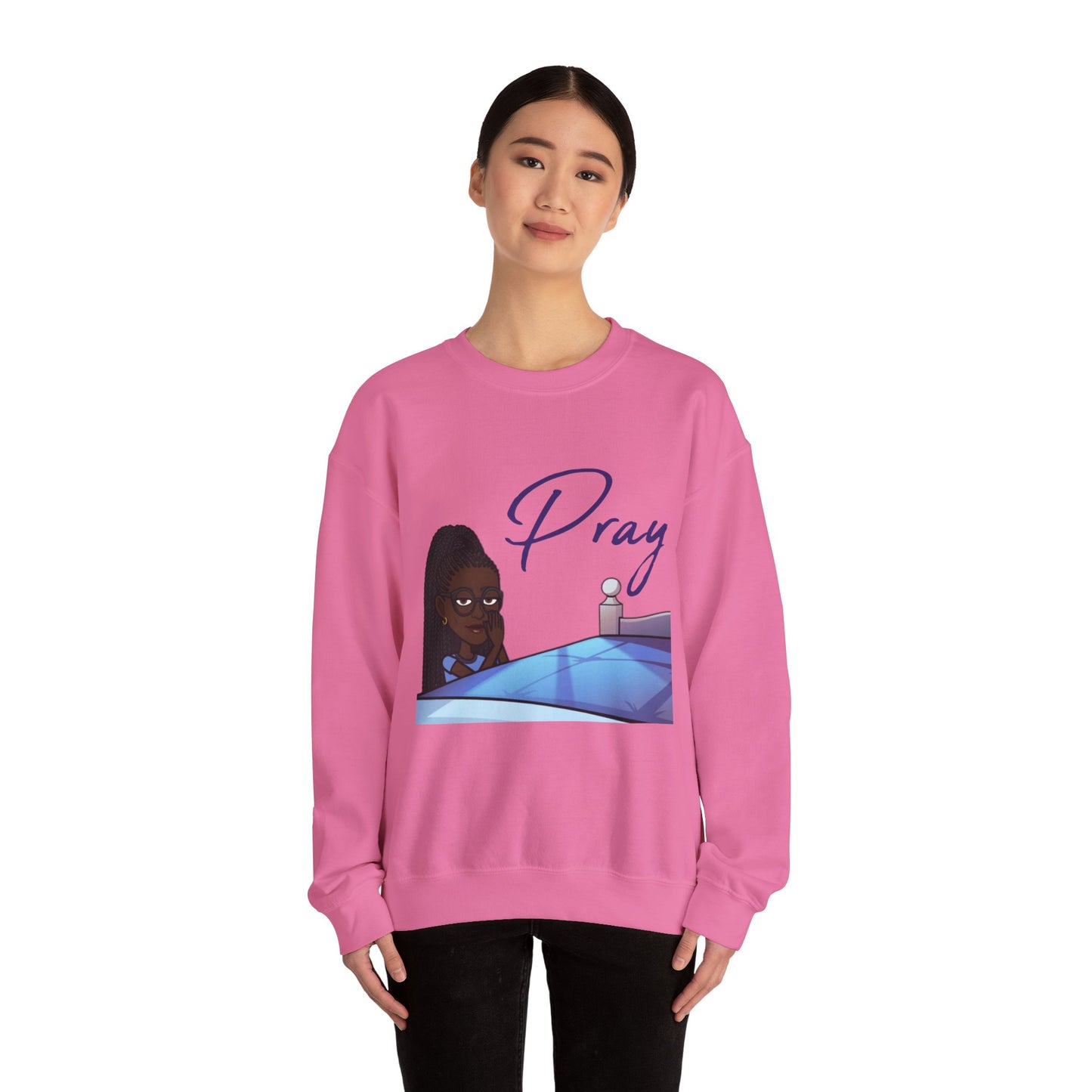 Pray Women's Christian Bitmoji Sweatshirt, Christian Gifts, Christian Back To School Gifts, Trendy Christian Apparel