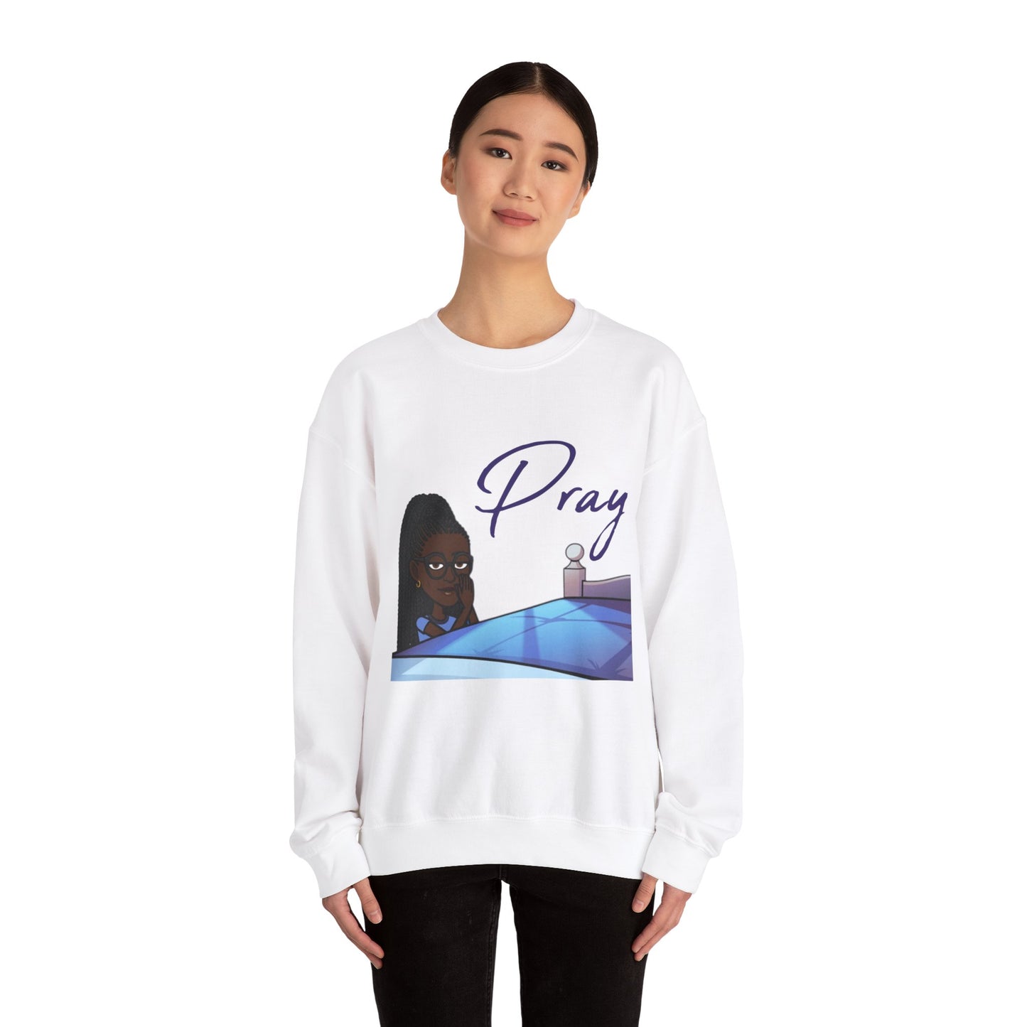 Pray Women's Christian Bitmoji Sweatshirt, Christian Gifts, Christian Back To School Gifts, Trendy Christian Apparel