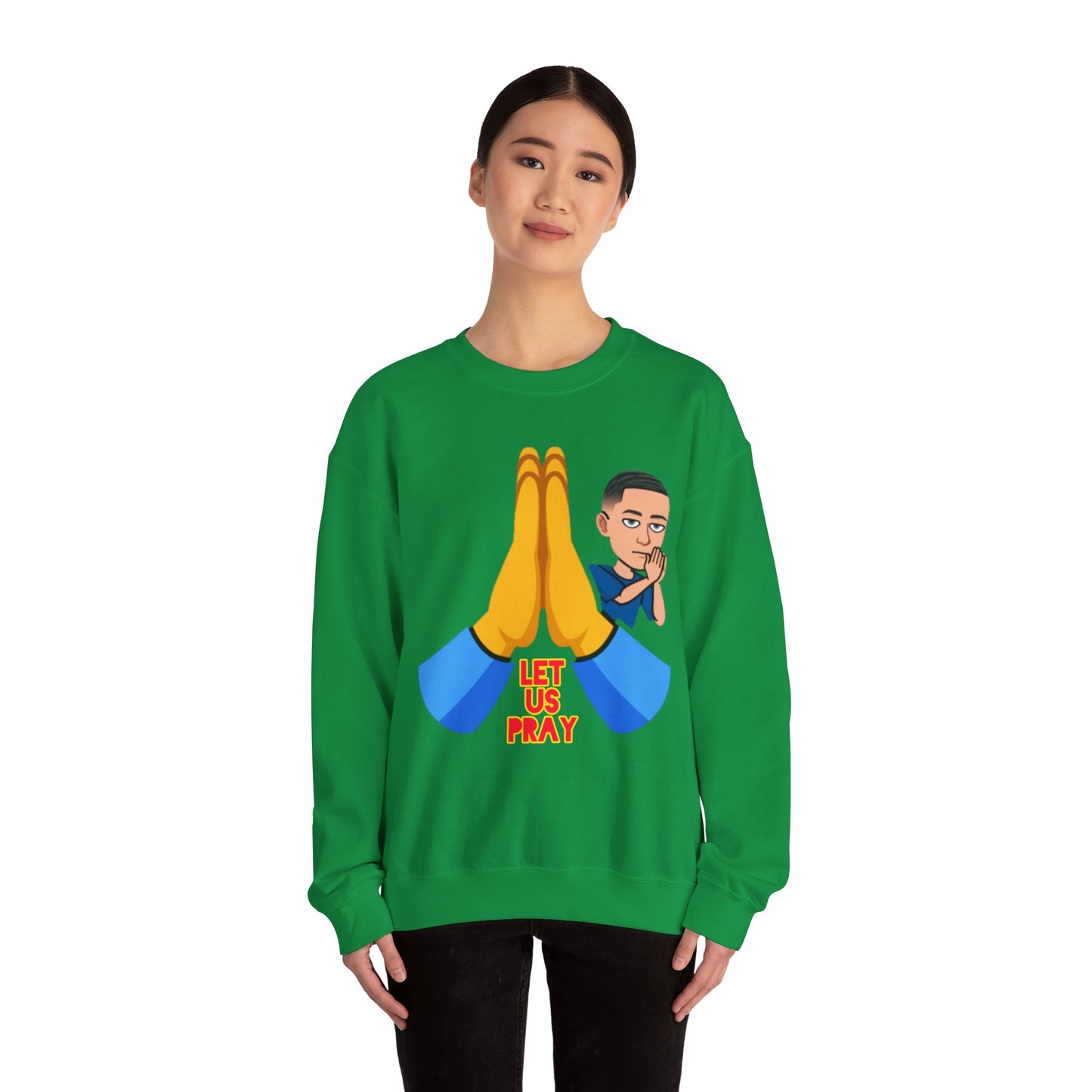 Let Us Pray Men's Christian Cartoon Sweatshirt